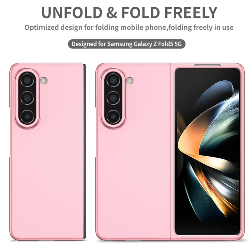 For Samsung Galaxy Z Fold5 5G Hard PC Anti-drop Cover Folding Phone Protective Case - Pink