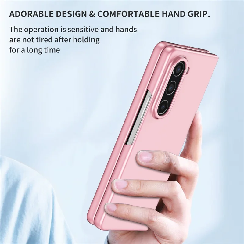 For Samsung Galaxy Z Fold5 5G Hard PC Anti-drop Cover Folding Phone Protective Case - Pink