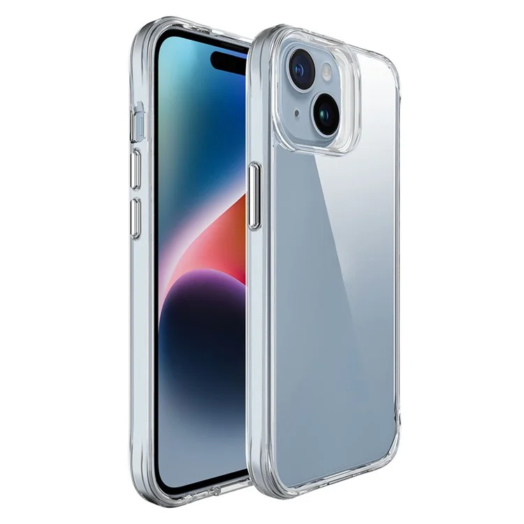 For iPhone 15 Plus / 14 Plus Drop Protection PC + TPU Cell Phone Cover HD Transparent Phone Case