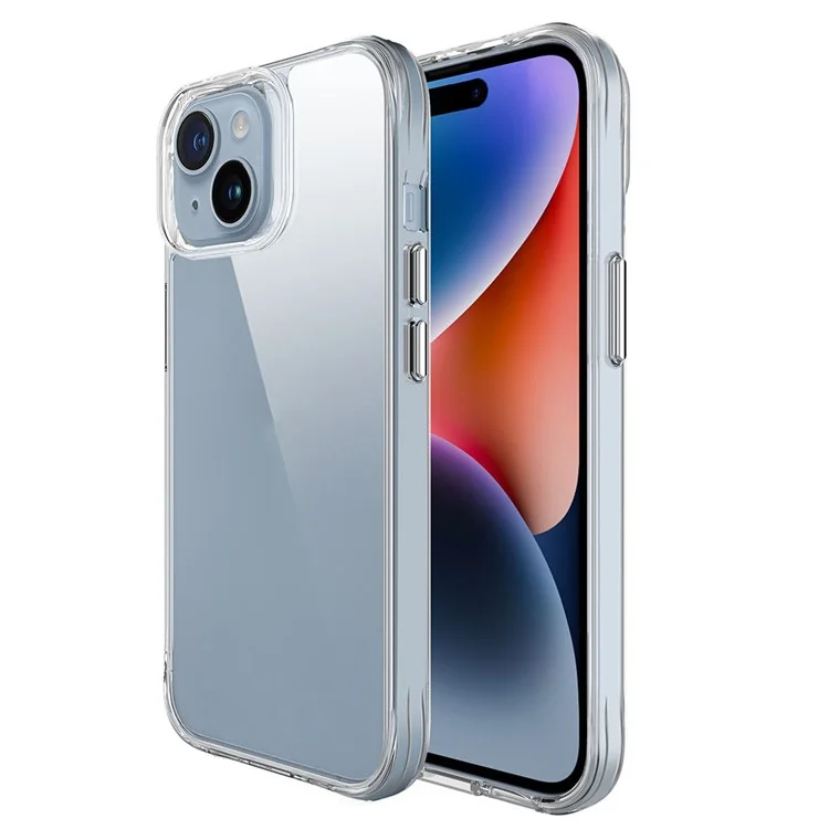 For iPhone 15 Plus / 14 Plus Drop Protection PC + TPU Cell Phone Cover HD Transparent Phone Case