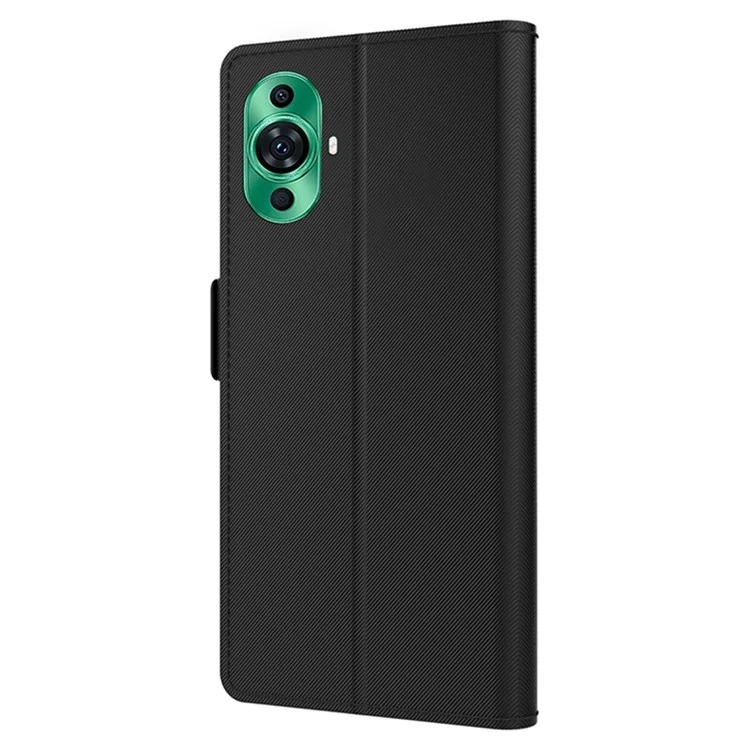 For Huawei nova 11 Ultra / nova 11 Pro PU Leather Phone Case Mirror Card Holder Mobile Phone Stand Cover - Black