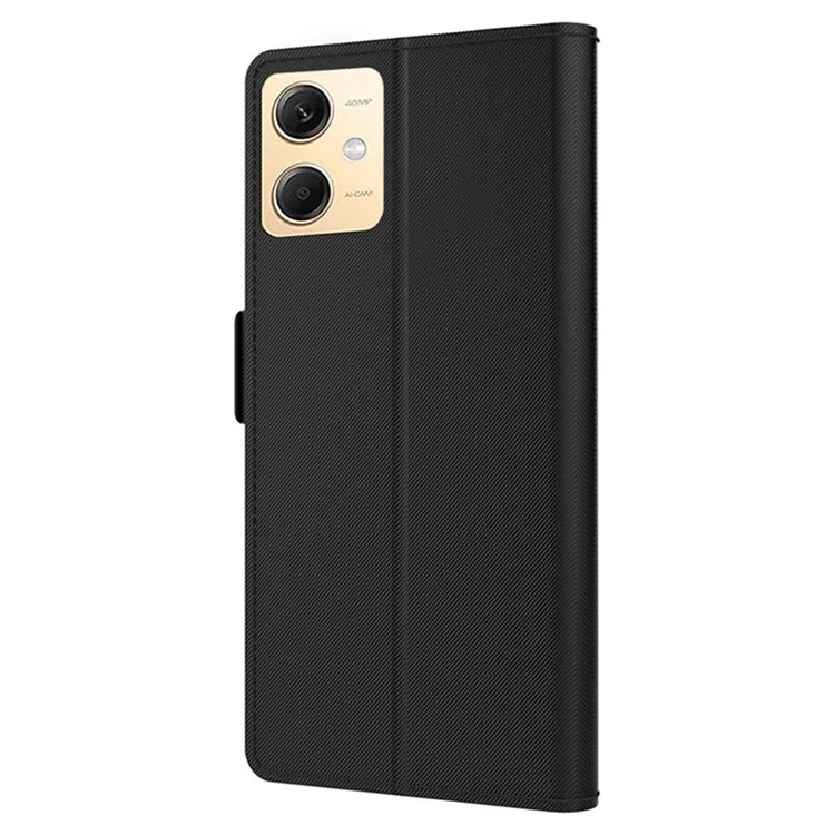 Para Xiaomi Redmi Note 12R Pro 5G Funda de teléfono móvil de diseño con espejo delgado y ajustado, con soporte y tarjetero - Negro