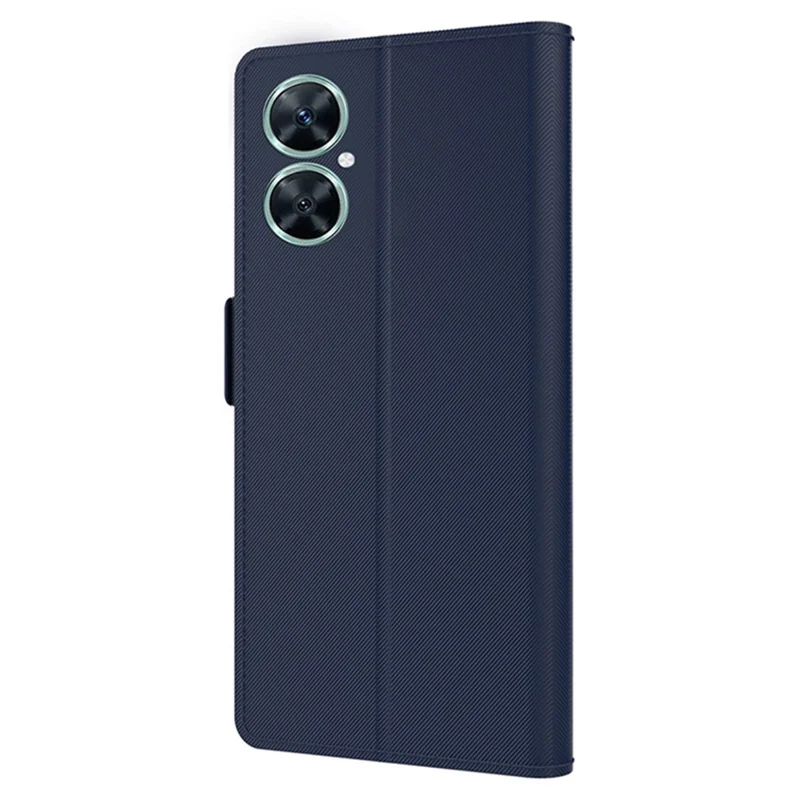 For Huawei nova 11i Anti-scratch Card Holder Phone Cover PU Leather Stand Case Mirror Design Phone Shell - Blue