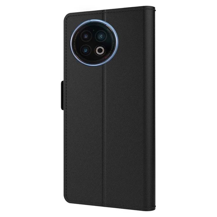 For vivo X Fold2 Anti-Dust PU Leather Cell Phone Case Card Holder Phone Stand Cover with Mirror - Black