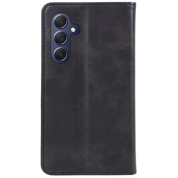 Для Samsung Galaxy A25 5G (Global) (161,0 x 76,5 x 8,3 мм) Wallet Calf Texture Phone Case Shockproof PU Leather Shell Flip Stand Cover - Черный