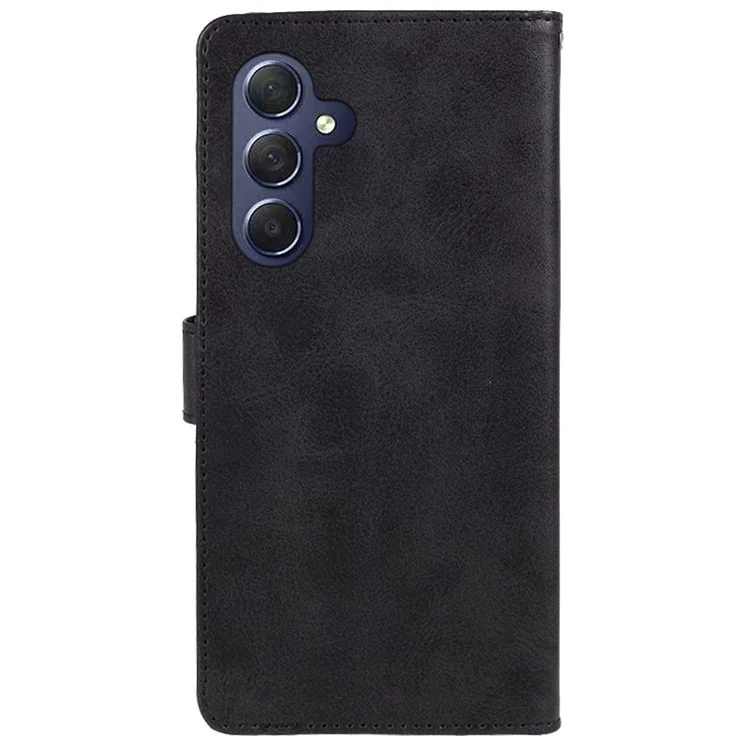 Per Samsung Galaxy S23 FE Flip Stand PU Leather Cover Wallet Calf Texture Anti-Scratch Phone Case - Nero