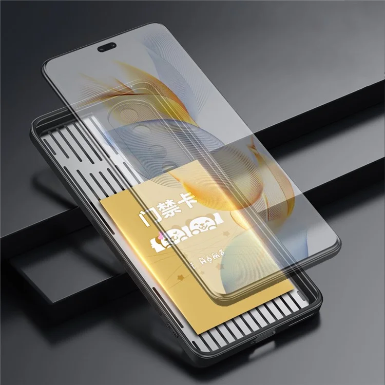 Per Honor 90 Pro Hollow Heat Dissipation Phone Back Case Shell TPU+Aluminum Alloy Magnetic Cover - Nero