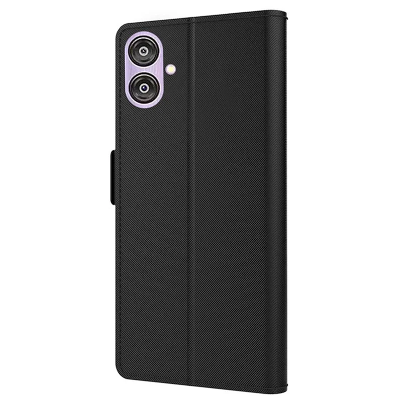 Para Samsung Galaxy A04e 4G / F04 4G / M04 4G Estuche de Pie con Cubierta de Espejo de Cuero PU con Soporte para Tarjetas - Negro