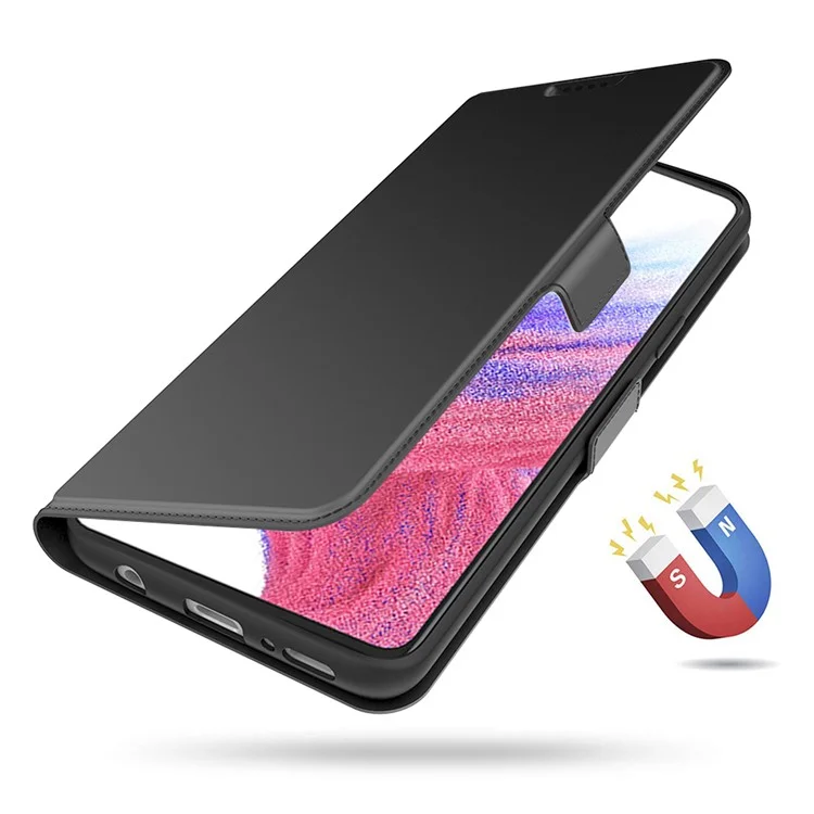 Per Samsung Galaxy F14 5G Magnetic PU Leather Stand Phone Cover Case Card Slot with Inner TPU Shell - Nero
