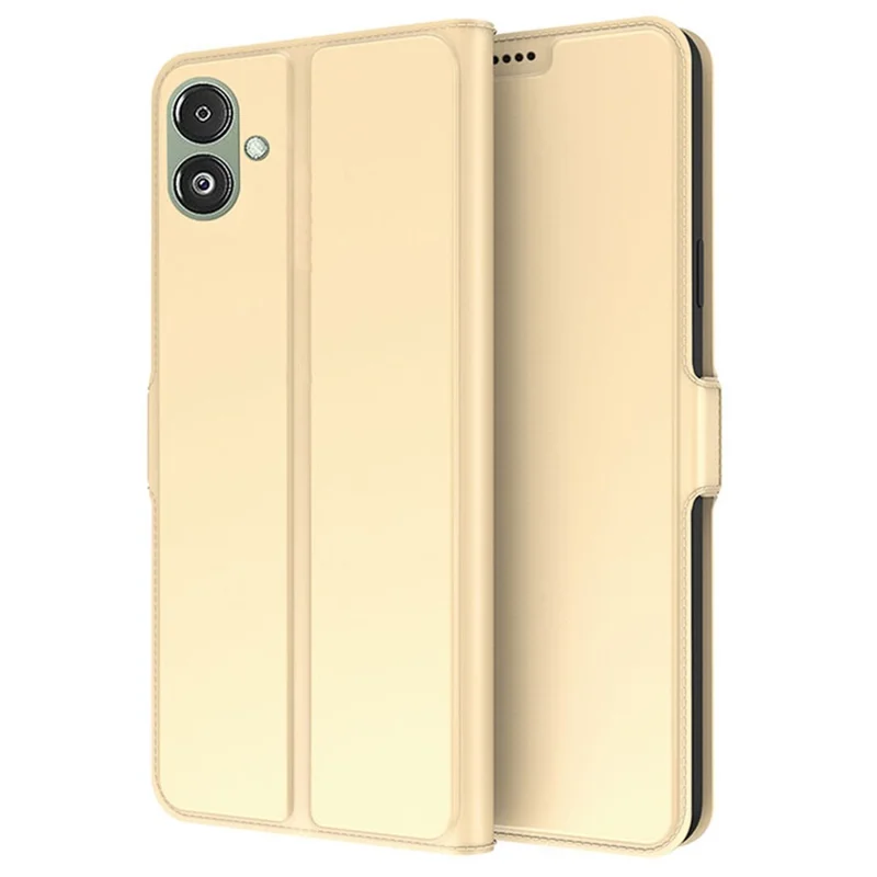 Pour Samsung Galaxy F14 5G Étui de protection magnétique en cuir PU avec support - Or