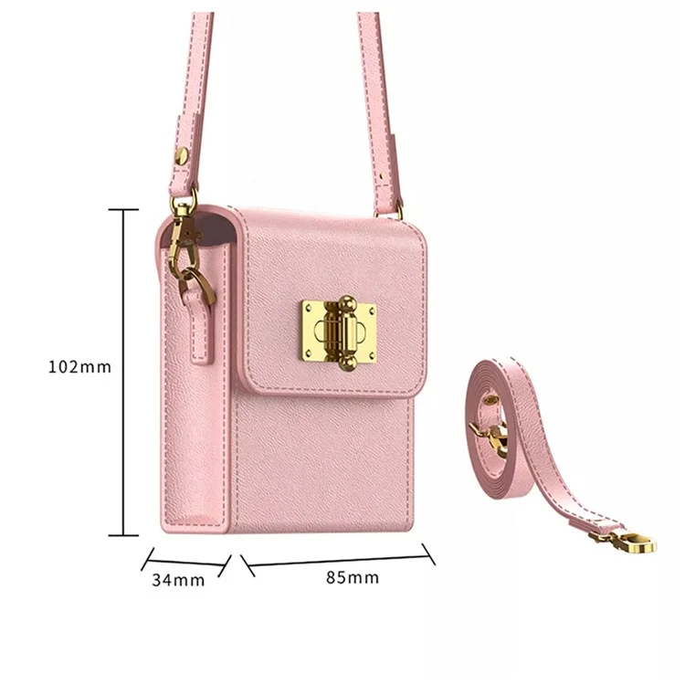 GKK Mini-Umhängetasche für Samsung Galaxy Z Flip5 5G / Z Flip4 5G / Z Flip3 5G / Huawei P50 Pocket PU-Leder-Handytasche - Lila