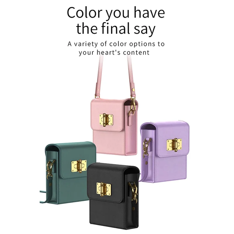 Bolsa de Ombro Mini GKK para Samsung Galaxy Z Flip5 5G / Z Flip4 5G / Z Flip3 5G / Huawei P50 Pocket Bolsa de Telefone de Couro PU - Rosa
