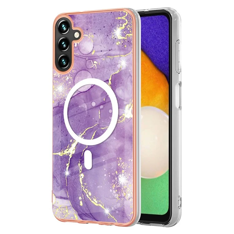 Étui de téléphone magnétique électroplaqué IMD pour Samsung Galaxy A54 5G Série YB IMD-19 - 2,0 mm TPU Anti-rayure - Violet
