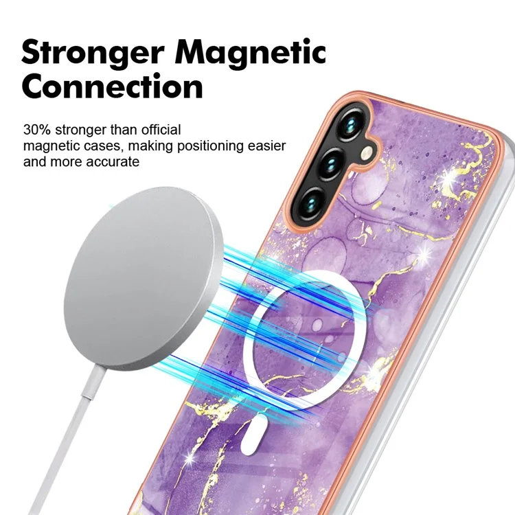 Étui de téléphone magnétique électroplaqué IMD pour Samsung Galaxy A54 5G Série YB IMD-19 - 2,0 mm TPU Anti-rayure - Violet