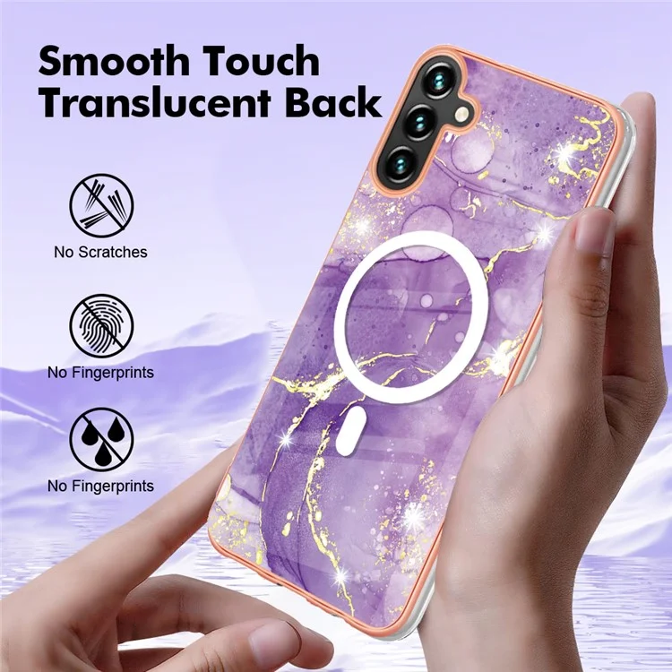 Étui de téléphone magnétique électroplaqué IMD pour Samsung Galaxy A54 5G Série YB IMD-19 - 2,0 mm TPU Anti-rayure - Violet