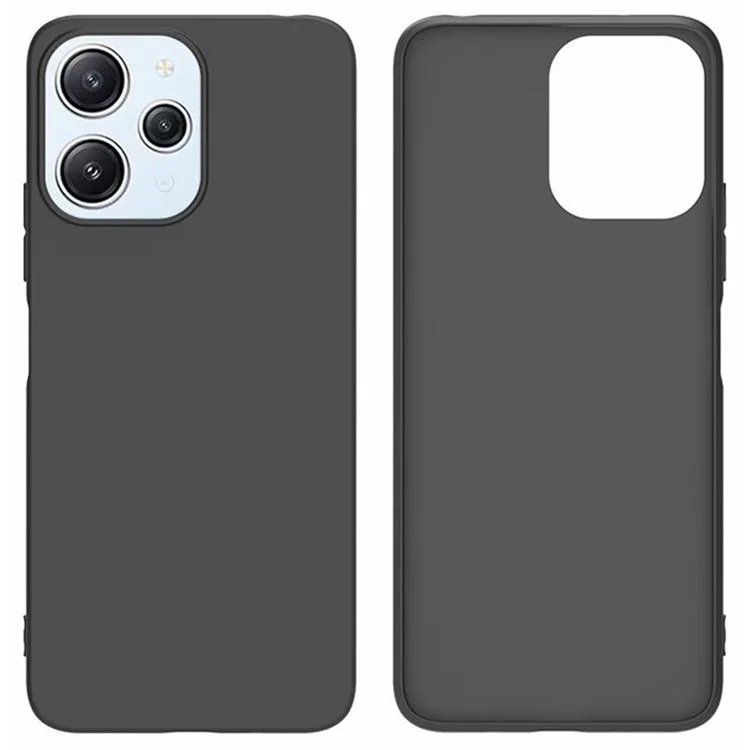 Matte Phone Case for Xiaomi Redmi 12R 4G , Precise Cutouts Anti-scratch TPU Cover - Black