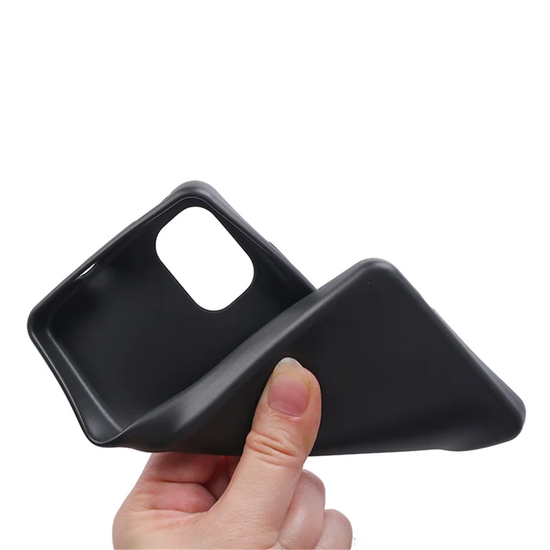Anti-scratch Glossy Phone Case for Nokia C02 , Flexible TPU Protective Phone Cover - Black