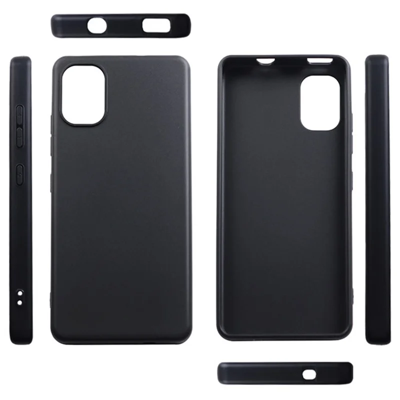Anti-scratch Glossy Phone Case for Nokia C02 , Flexible TPU Protective Phone Cover - Black