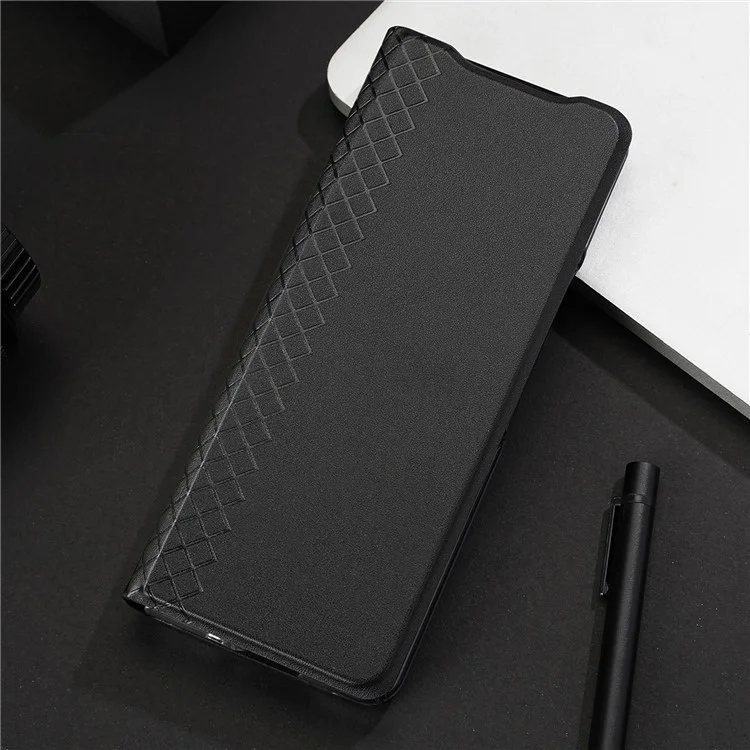 DUX DUCIS Bril-Series Para Samsung Galaxy Z Fold5 5G Funda de teléfono de piel sintética con soporte y ranura para tarjetas - Negro