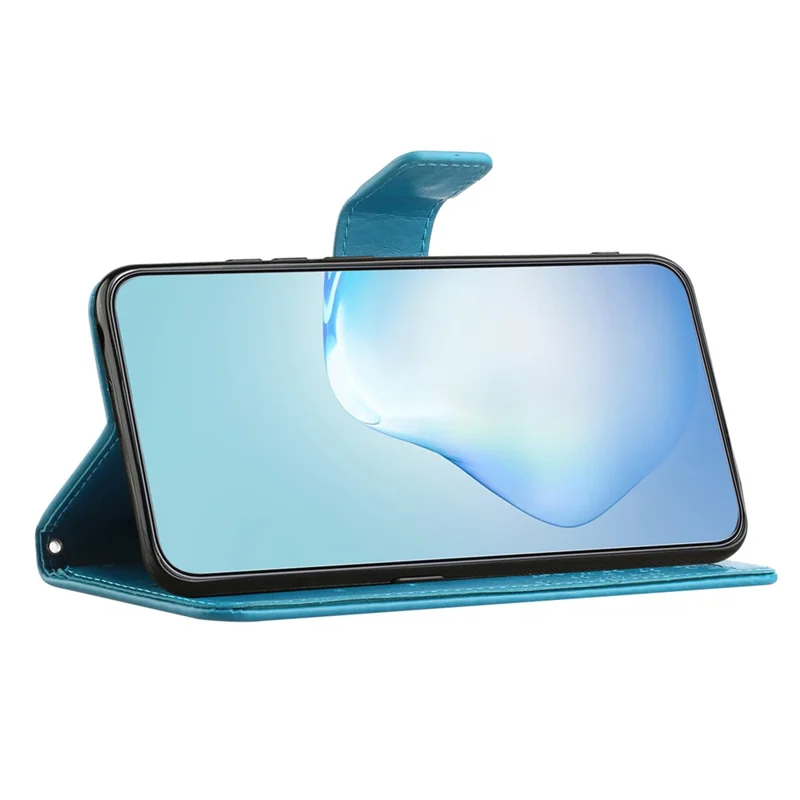 Til Xiaomi Redmi 12 4G Owl Tree Printet Wallet Case PU Læder Stående Telefonbeskyttelse - Blå