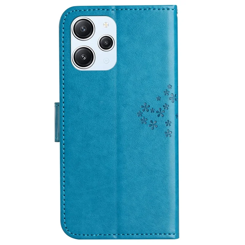 Til Xiaomi Redmi 12 4G Owl Tree Printet Wallet Case PU Læder Stående Telefonbeskyttelse - Blå
