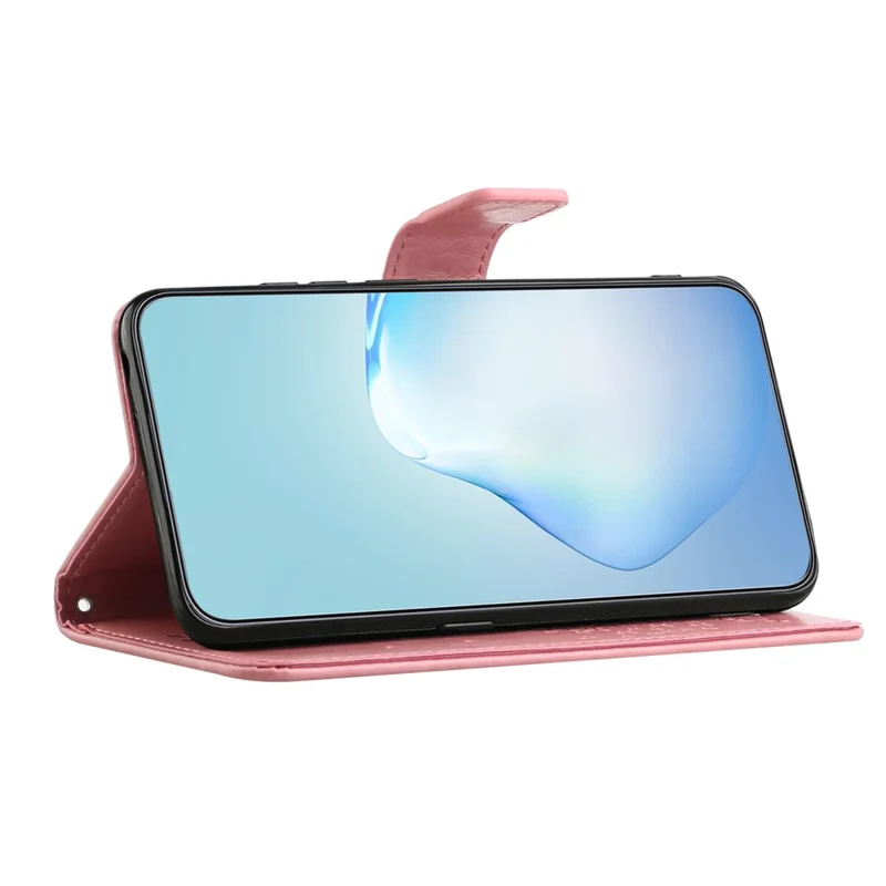 Per Xiaomi Redmi 12 4G Custodia Portafoglio Stampata con Gufo e Albero in Pelle PU con Supporto - Rosa