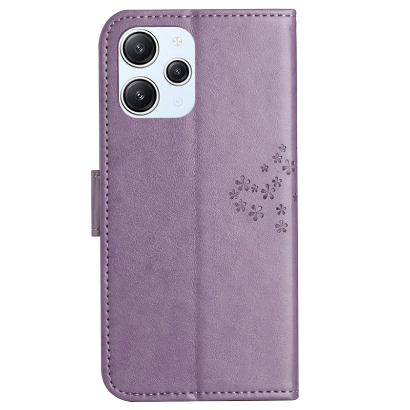 For Xiaomi Redmi 12 4G Owl Tree Imprinted Wallet Case PU Leather Stand Phone Cover - Purple