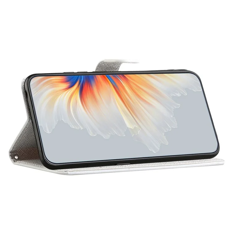 Pour Samsung Galaxy S23 FE 3D Pattern Printing Stand Cover PU Leather Wallet Phone Case - Fleur Bleue