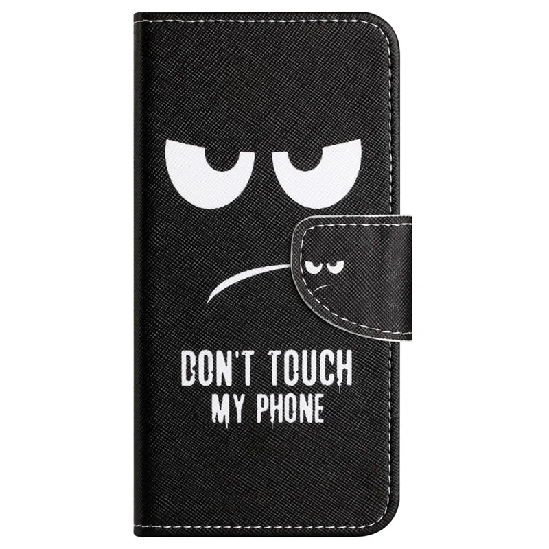 For Samsung Galaxy S23 FE Pattern Printing Phone Cover Shockproof Leather Wallet Stand Shell - Don't Touch My Phone