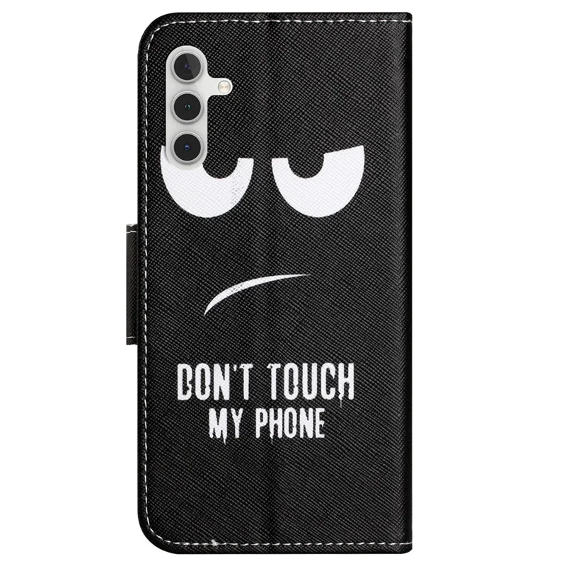 For Samsung Galaxy S23 FE Pattern Printing Phone Cover Shockproof Leather Wallet Stand Shell - Don't Touch My Phone
