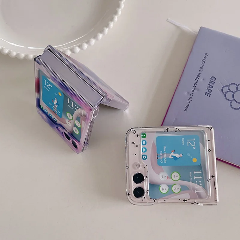 Hard PC Phone Case for Samsung Galaxy Z Flip5 5G Pattern Printing Protective Phone Cover - Z05