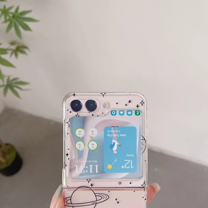 Hard PC Phone Case for Samsung Galaxy Z Flip5 5G Pattern Printing Protective Phone Cover - Z05