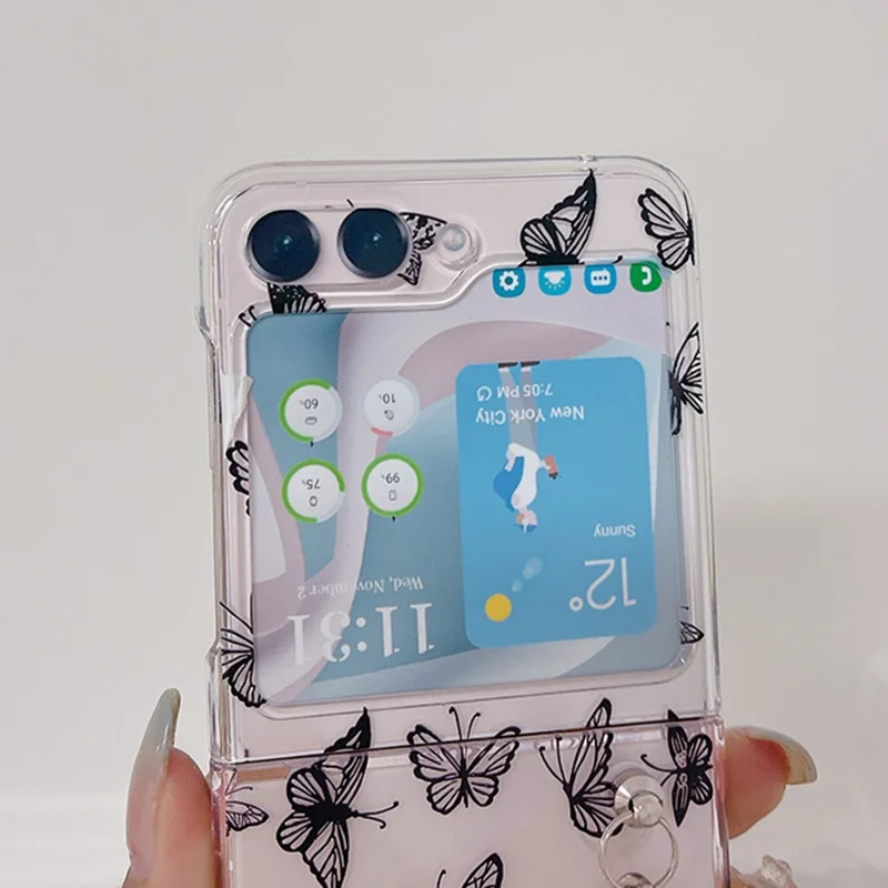 Pattern Printing Phone Case for Samsung Galaxy Z Flip5 5G , Anti-scratch PC Phone Cover - Z39