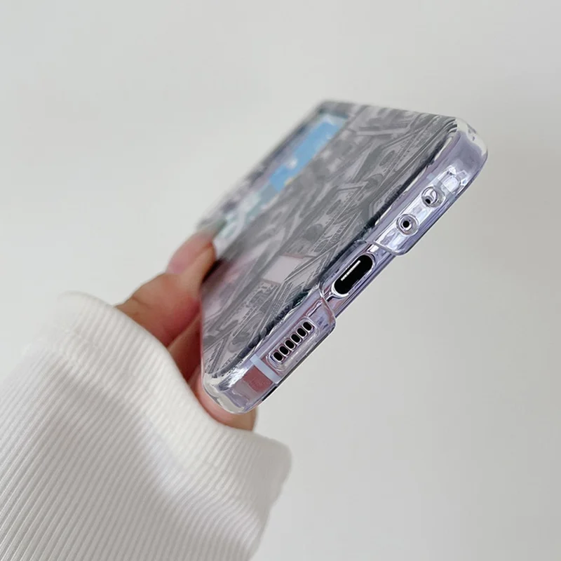Pattern Printing Phone Case for Samsung Galaxy Z Flip5 5G , Anti-scratch PC Phone Cover - Z41