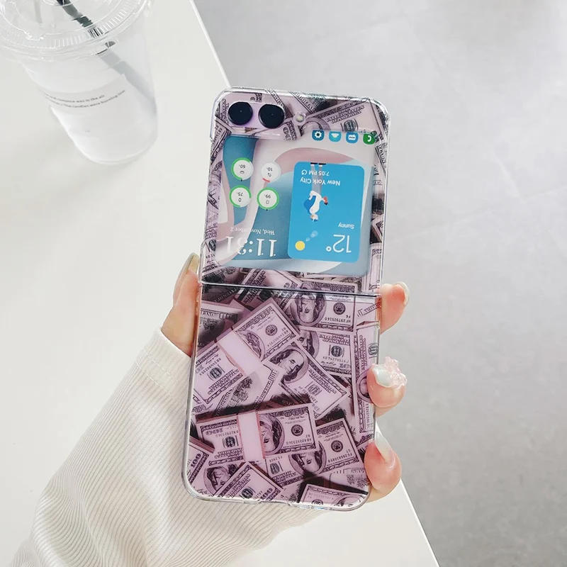 Pattern Printing Phone Case for Samsung Galaxy Z Flip5 5G , Anti-scratch PC Phone Cover - Z42
