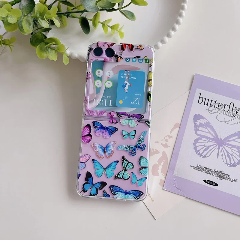 Pattern Printing Phone Case for Samsung Galaxy Z Flip5 5G , Anti-scratch PC Phone Cover - Z56