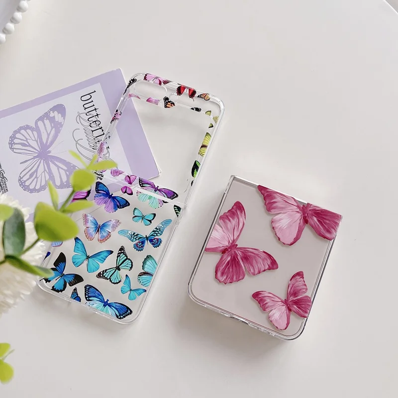 Pattern Printing Phone Case for Samsung Galaxy Z Flip5 5G , Anti-scratch PC Phone Cover - Z56