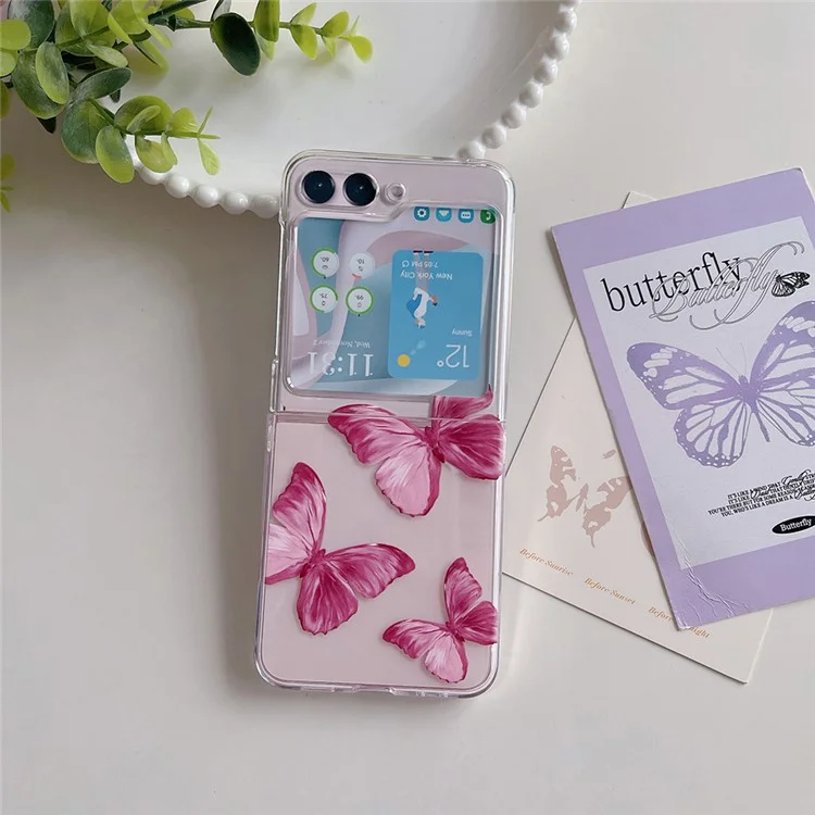 Pattern Printing Phone Case for Samsung Galaxy Z Flip5 5G , Anti-scratch PC Phone Cover - Z57