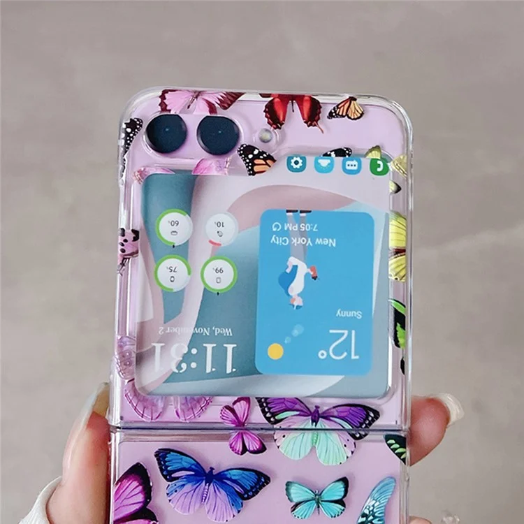 Pattern Printing Phone Case for Samsung Galaxy Z Flip5 5G , Anti-scratch PC Phone Cover - Z57