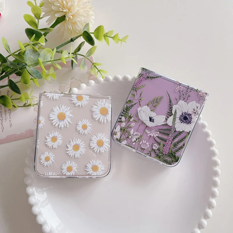 Pattern Printing Phone Case for Samsung Galaxy Z Flip5 5G , Anti-scratch PC Phone Cover - Z61