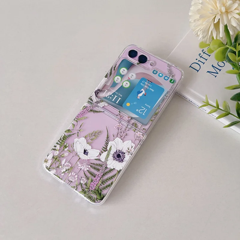 Pattern Printing Phone Case for Samsung Galaxy Z Flip5 5G , Anti-scratch PC Phone Cover - Z60