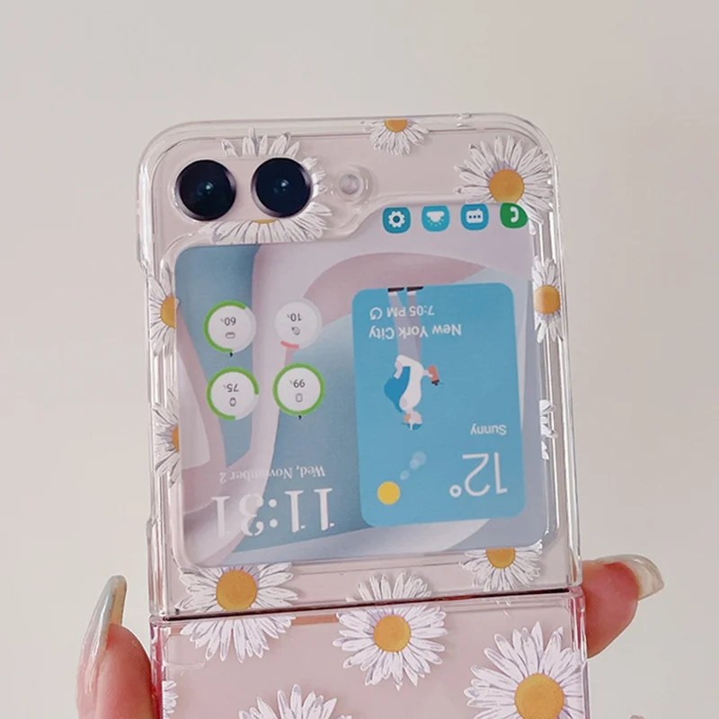 Pattern Printing Phone Case for Samsung Galaxy Z Flip5 5G , Anti-scratch PC Phone Cover - Z60