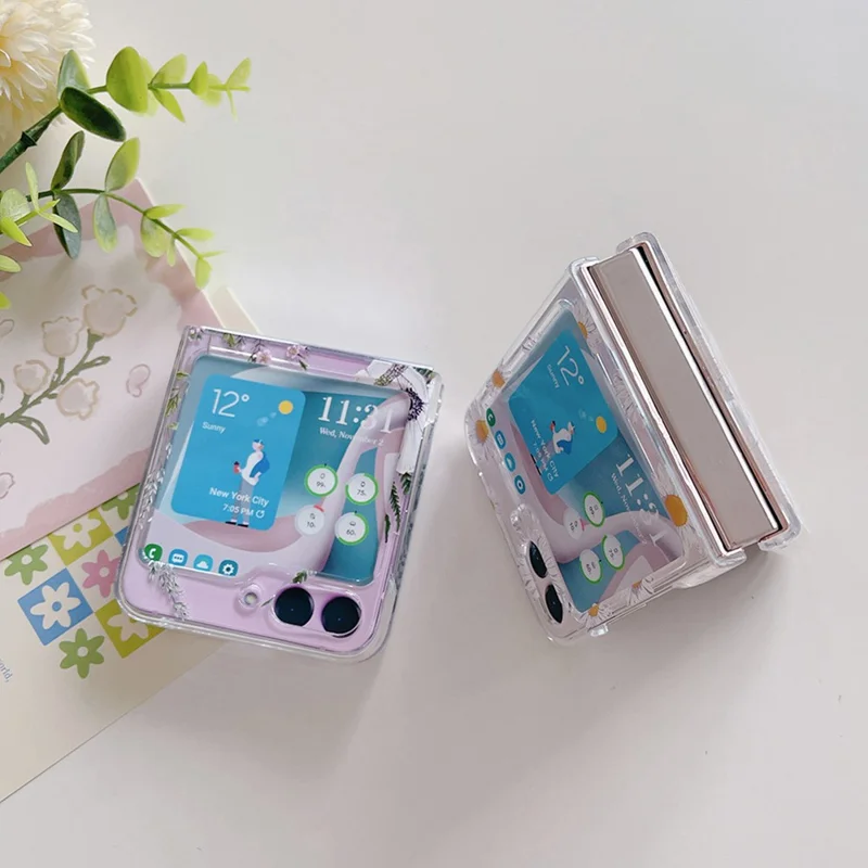 Pattern Printing Phone Case for Samsung Galaxy Z Flip5 5G , Anti-scratch PC Phone Cover - Z60