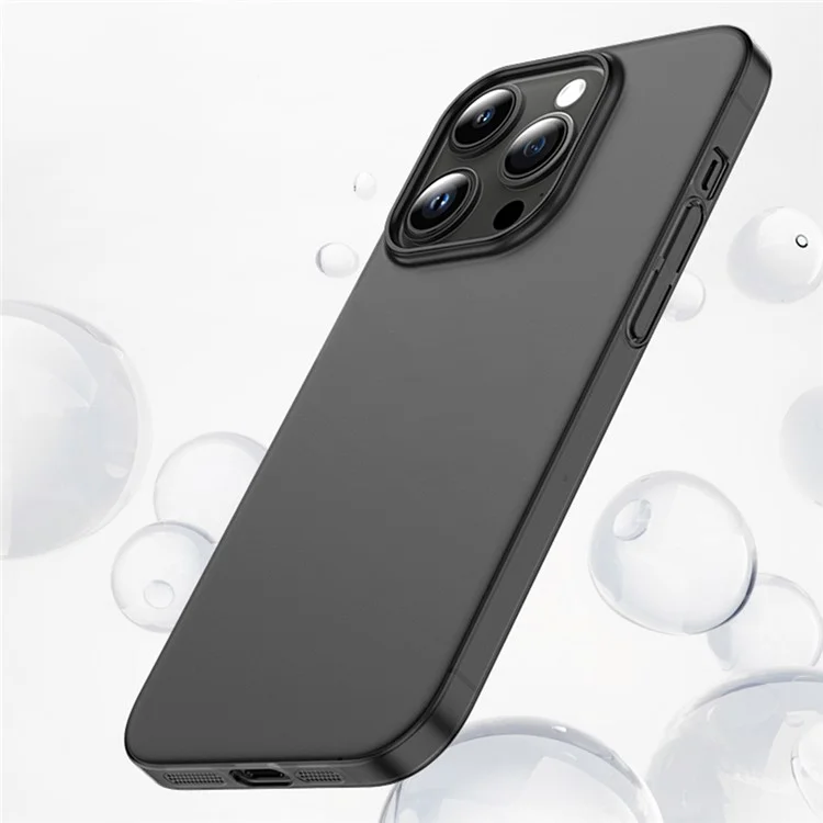 Pour iPhone 14 Pro Matte Finished Phone Cover Ultra-thin Hard PP Phone Case Anti-Scratch Shell - Transparent Black