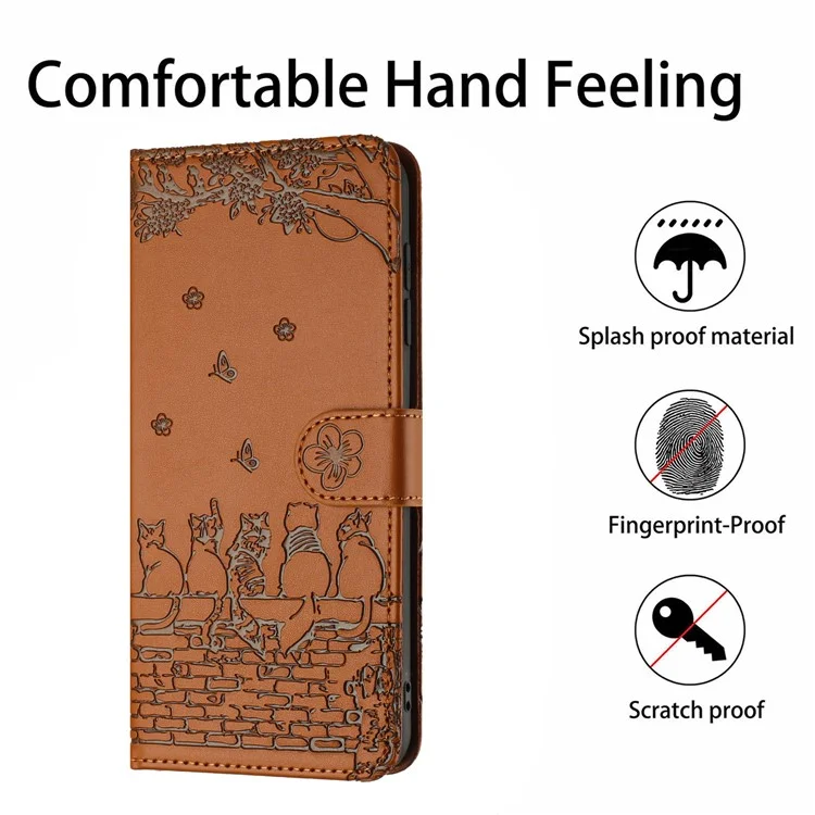 Per Samsung Galaxy A13 4G / A04s 4G / A04 4G / M13 5G Cover Telefono Antiurto Custodia con Supporto e Portafoglio in Pelle - Marrone