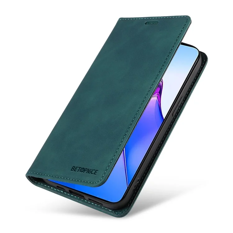 BETOPNICE 003 For Oppo Reno8 Pro 5G (Global Version) / Reno8 Pro+ (China) 5G Leather Phone Case RFID Blocking Wallet Stand Cover - Green