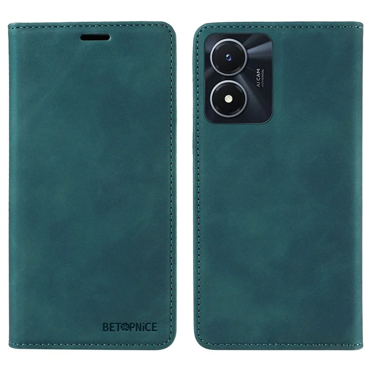 BETOPNICE 003 Per vivo Y02s 4G / Y16 4G / Y35 5G / Y56 5G Custodia per telefono RFID Blocking Wallet Leather Stand Wallet Case - Verde