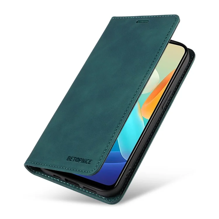 BETOPNICE 003 Per vivo Y02s 4G / Y16 4G / Y35 5G / Y56 5G Custodia per telefono RFID Blocking Wallet Leather Stand Wallet Case - Verde