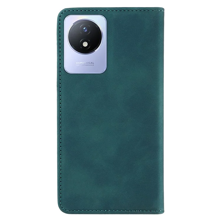 BETOPNICE 003 Leather Phone Case for vivo Y02 4G / Y11 (2023) / Y02A 4G , RFID Blocking Wallet Stand Cover - Green