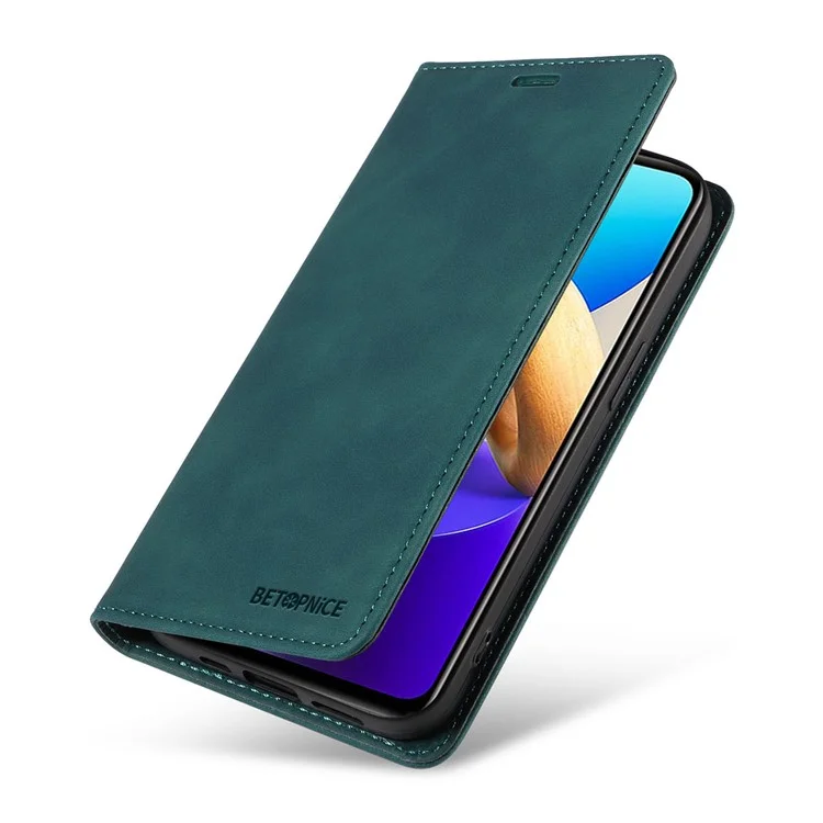 BETOPNICE 003 Pour vivo Y35 / Y22s 4G / Y22 4G RFID Blocking Cell Phone Cover Leather Wallet Stand Case - Vert